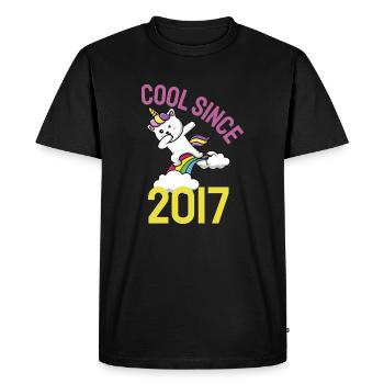 Cool since 2017 Dabbing cat 5th birthday - Men's Premium Organic T-Shirt - black - Front - Nico (187cm)