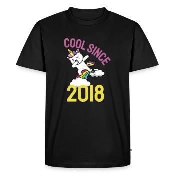 Cool since 2018 Dabbing Cat 4th Birthday - Men's Premium Organic T-Shirt - black - Front - Nico (187cm)
