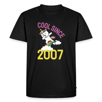 Cool since 2007 Dabbing cat 15th birthday - Men's Premium Organic T-Shirt - black - Front - Nico (187cm)