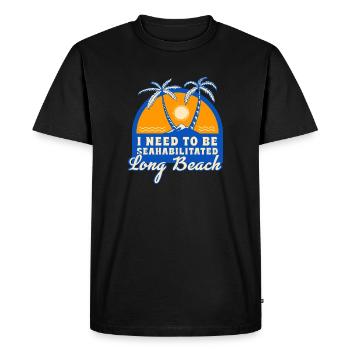 I Need To Be Seahabilitated Long Beach MS Summer - Men's Premium Organic T-Shirt - black - Front - Nico (187cm)