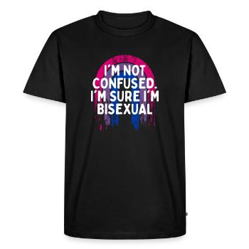 Je suis sûr que je suis bisexuel Bi Positivité Bi Pride - T-shirt Premium bio Homme - noir - Devant - Nico (187cm)