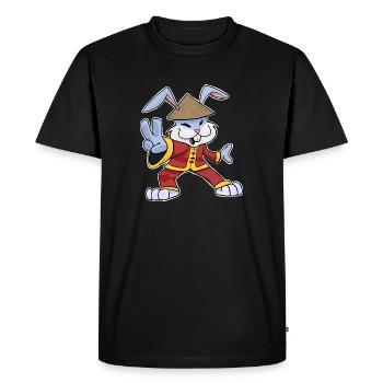 Joyeux Nouvel An chinois 2023 I Année du Lapin - T-shirt Premium bio Homme - noir - Devant - Nico (187cm)