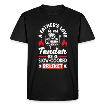 L’amour d’un père tendre comme une poitrine cuite lentement - T-shirt Premium bio Homme - noir - Devant - Nico (187cm)