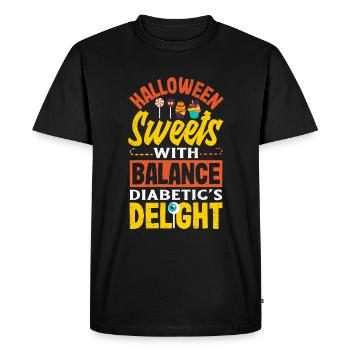 Halloween Sweets with Balance Diabetic's Delight - Men's Premium Organic T-Shirt - black - Front - Nico (187cm)