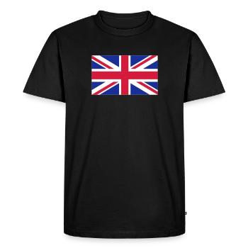 Royaume-Uni Drapeau (Union Jack) - T-shirt Premium bio Homme - noir - Devant - Nico (187cm)