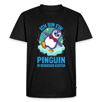 Je suis un pingouin en costume humain Pingouins - T-shirt Premium bio Homme - noir - Devant - Nico (187cm)