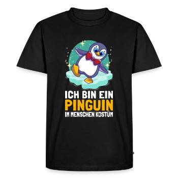 Je suis un pingouin en costume humain Pingouins - T-shirt Premium bio Homme - noir - Devant - Nico (187cm)