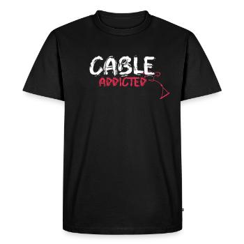 cable addicted wakeboard motif cadeau bateau wake - T-shirt Premium bio Homme - noir - Devant - Nico (187cm)