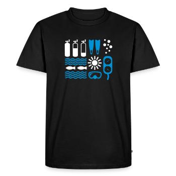 Plongée - T-shirt Premium bio Homme - noir - Devant - Nico (187cm)