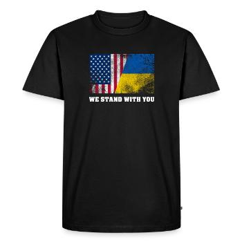 Ukraine - Men's Premium Organic T-Shirt - black - Front - Nico (187cm)