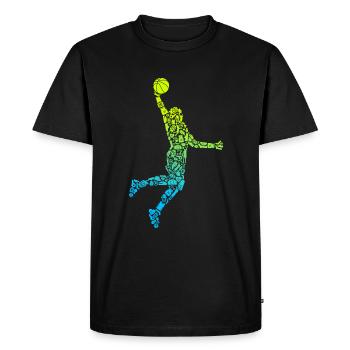 Symboles de basket-ball Dunking Garçons Basketball - T-shirt Premium bio Homme - noir - Devant - Nico (187cm)