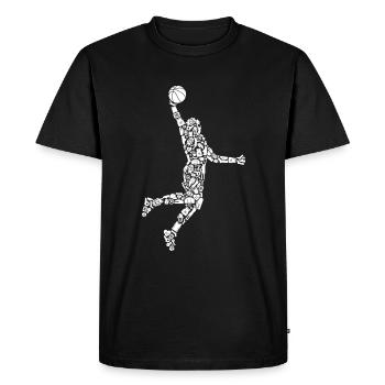 Symboles de basket-ball Dunking Boys Joueurs de basket-ball - T-shirt Premium bio Homme - noir - Devant - Nico (187cm)