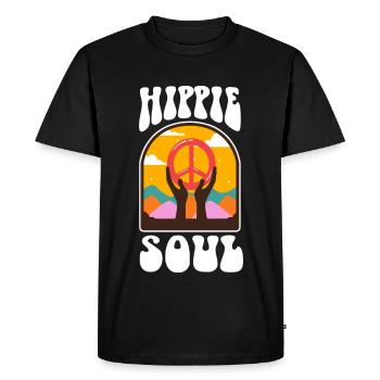 Âme hippie - T-shirt Premium bio Homme - noir - Devant - Nico (187cm)
