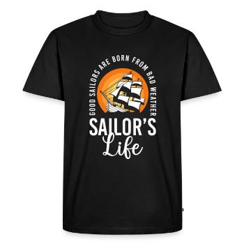 Sailing Ship Captain Skipper Sailor - Men's Premium Organic T-Shirt - black - Front - Nico (187cm)
