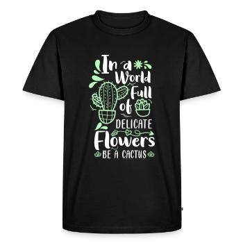 Jardin du désert de cactus - T-shirt Premium bio Homme - noir - Devant - Nico (187cm)
