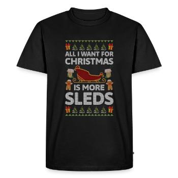 Tobogganing Winter Holiday Slope - Men's Premium Organic T-Shirt - black - Front - Nico (187cm)