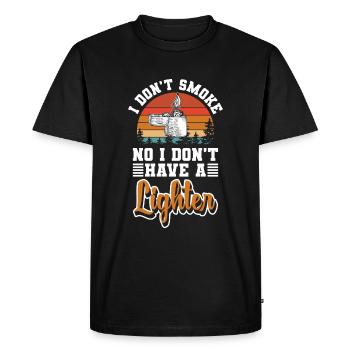 Cigarette tabac sans fumée Santé - T-shirt Premium bio Homme - noir - Devant - Nico (187cm)