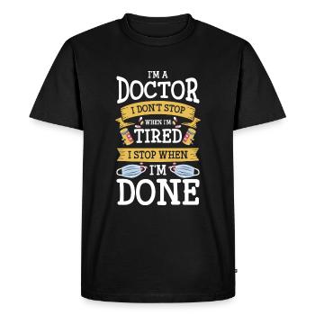 Études médicales Guérison d’urgence - T-shirt Premium bio Homme - noir - Devant - Nico (187cm)