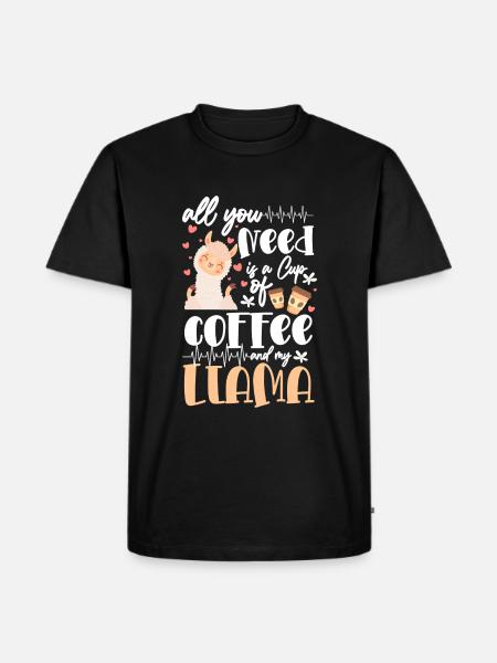 Llama cute gentle - Men's Premium Organic T-Shirt - black