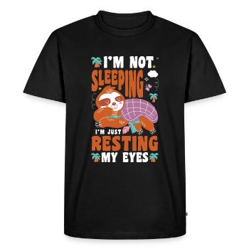 Sleeper Lazy Rest - Men's Premium Organic T-Shirt - black - Front - Nico (187cm)