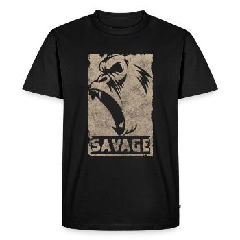 Gorille Animal Jungle Primate - T-shirt Premium bio Homme - noir - Devant - Nico (187cm)