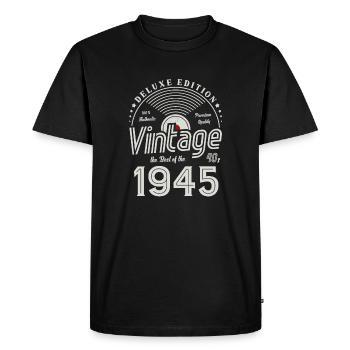 80 Year Anniversary Vintage 1945 Party Gift - Men's Premium Organic T-Shirt - black - Front - Nico (187cm)