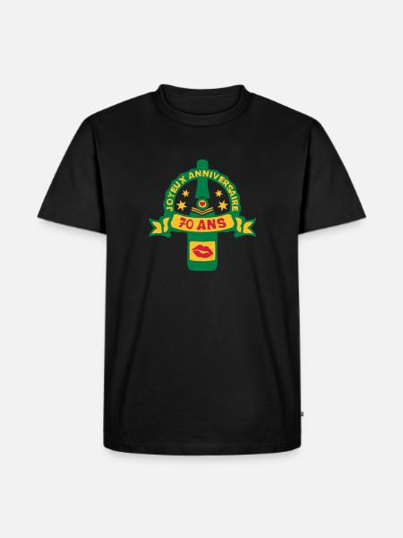 70 ans anniversaire bouteille - T-shirt Premium bio Homme - noir
