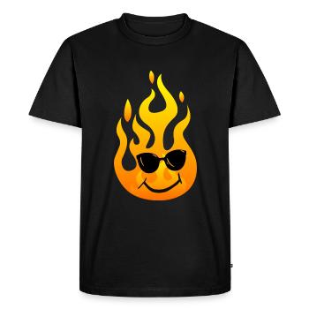 Flamme avec lunettes de soleil - T-shirt Premium bio Homme - noir - Devant - Nico (187cm)