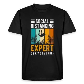 Parachutiste Saut Sport Base Jump - T-shirt Premium bio Homme - noir - Devant - Nico (187cm)