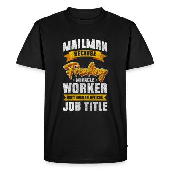 Postman Letter Stress - Men's Premium Organic T-Shirt - black - Front - Nico (187cm)