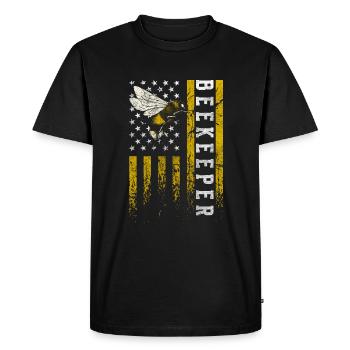 Abeilles reproductrices en nid d’abeille - T-shirt Premium bio Homme - noir - Devant - Nico (187cm)