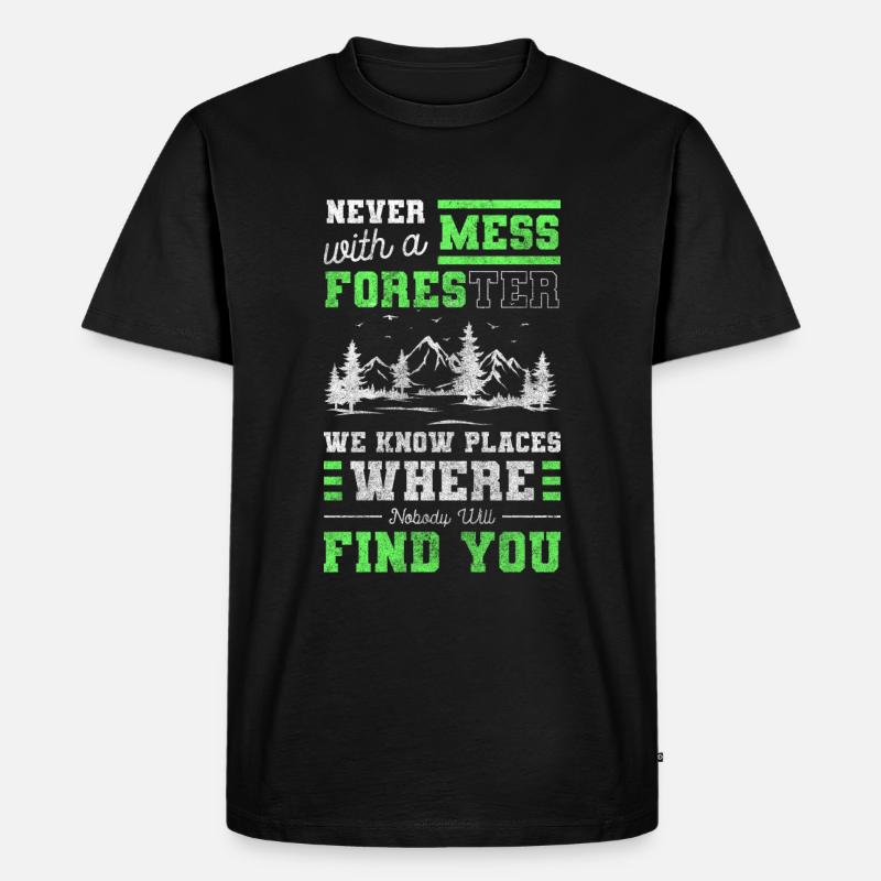 Waldarbeiter Wälder Baum - Männer Premium Bio T-Shirt - Schwarz