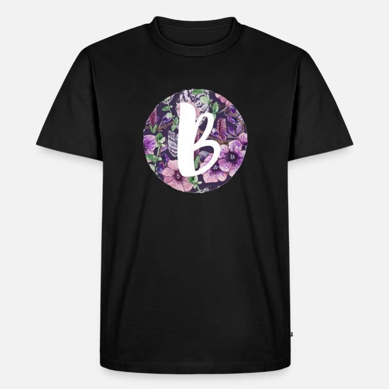 Buchstabe B - Männer Premium Bio T-Shirt - Schwarz