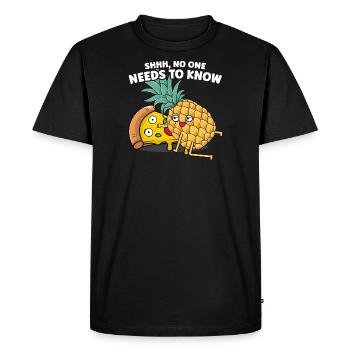 Ananas Pizza Amour - Pizza Hawaï rigolo shirt - T-shirt Premium bio Homme - noir - Devant - Nico (187cm)