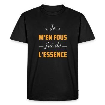 Essence humour je m'en fous j'ai de l'essence - T-shirt Premium bio Homme - noir - Devant - Nico (187cm)