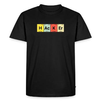 pirate informatique - T-shirt Premium bio Homme - noir - Devant - Nico (187cm)