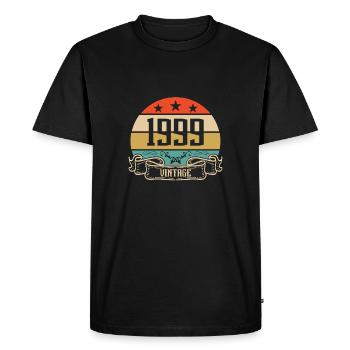 1999 Vintage Birthday Retro Classic - T-shirt Premium bio Homme - noir - Devant - Nico (187cm)