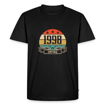 1998 Vintage Birthday Retro Classic - T-shirt Premium bio Homme - noir - Devant - Nico (187cm)
