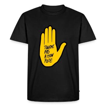 touche pas a mon pote - T-shirt Premium bio Homme - noir - Devant - Nico (187cm)