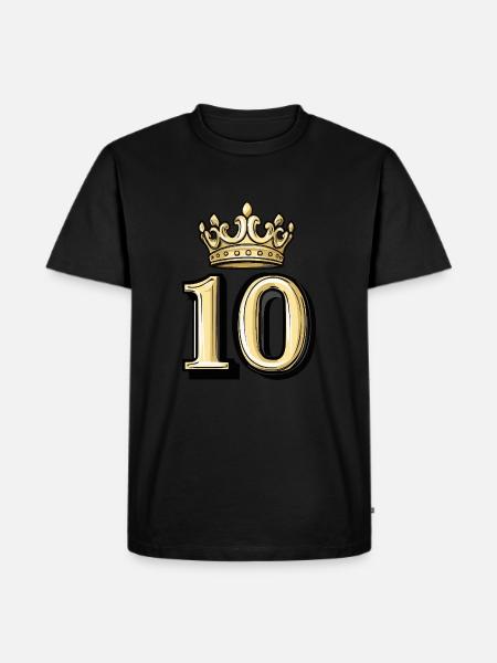 10 Zahl Krone - Männer Premium Bio T-Shirt - Schwarz