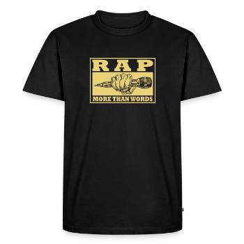 RAP - more than words - Men's Premium Organic T-Shirt - black - Front - Nico (187cm)