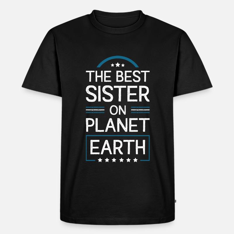 Beste Schwester Spruch - Männer Premium Bio T-Shirt - Schwarz