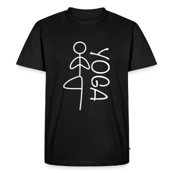 Exercice de yoga pour une séance d’entraînement - T-shirt Premium bio Homme - noir - Devant - Nico (187cm)