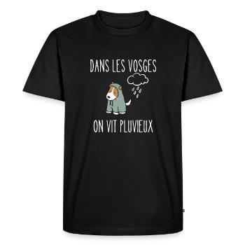 dans les vosges on vit pluvieux - T-shirt Premium bio Homme - noir - Devant - Nico (187cm)