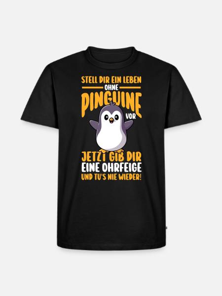 Pinguin - Männer Premium Bio T-Shirt - Schwarz