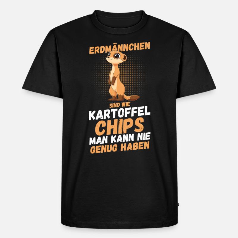 Erdmännchen - Männer Premium Bio T-Shirt - Schwarz