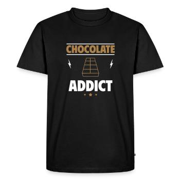 Accro au chocolat - T-shirt Premium bio Homme - noir - Devant - Nico (187cm)