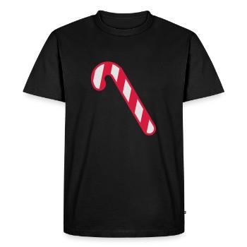 candy cane - Men's Premium Organic T-Shirt - black - Front - Nico (187cm)