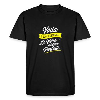 Belle soeur parfaite - T-shirt Premium bio Homme - noir - Devant - Nico (187cm)