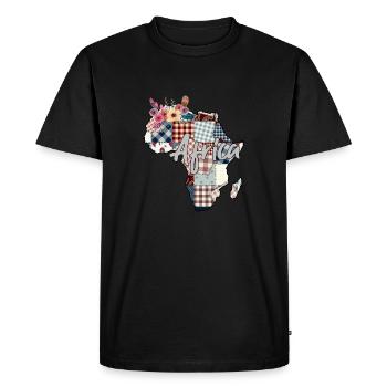 Africa Fabric Map - Men's Premium Organic T-Shirt - black - Front - Nico (187cm)